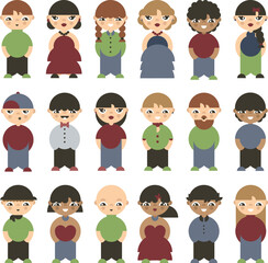 Set of graphic people illustration