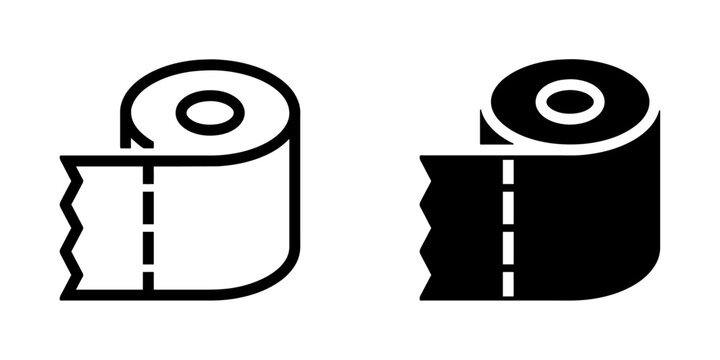 ofvs415 OutlineFilledVectorSign ofvs - toilet paper vector icon . isolated transparent . black outline and filled version . AI 10 / EPS 10 / PNG . g11755