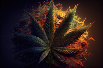 Generative AI marijuana leaf