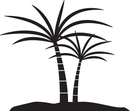 Palm trees silhouette. Transparent background.