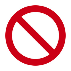 Prohibition sign or no icon concept isolated on transparent background.