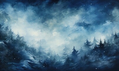 Winter background with texture and distressed vintage grunge and watercolor