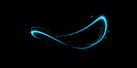 Glitter ribbon. Glow effect. Curved lines. Energy energy. LED glare tape. © Alesya