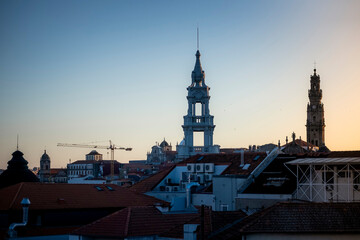 A view of the rooftops of the old center of Porto, Portugal.