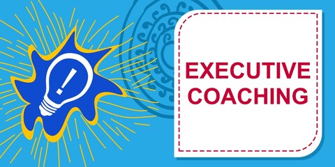 Executive Coaching Bulb Blue Red Yellow Element Text