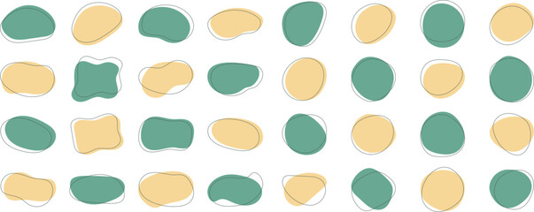 かわいい抽象的なゆるゆるフレーム　Set of cute abstract shapes.Vector loose frame.