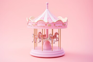 illustration of a Pink carousel - obrazy, fototapety, plakaty