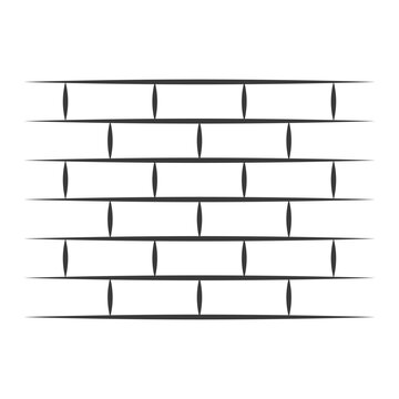 Brick wall line icon isolated on white background.Vector illustration.