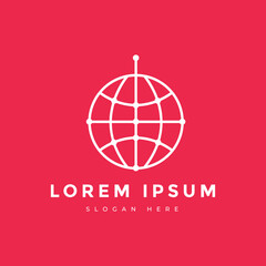 modern digital technology connection logo design vector graphic illustration