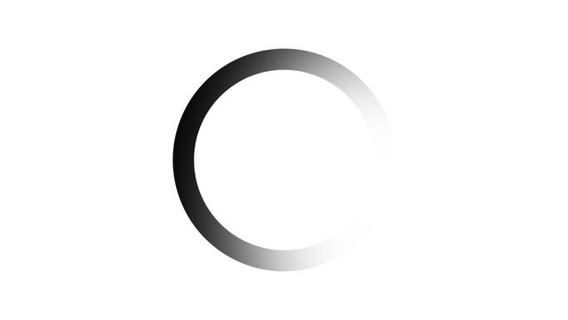 Loading Circle  Isolated in black and white background. Slow Internet and Load Gradient round eclipse Animation icon. Alpha Channel 