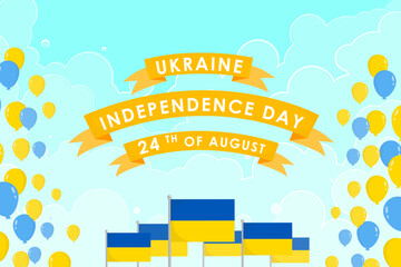 Naklejka premium Ukraine happy independence day greeting card, banner