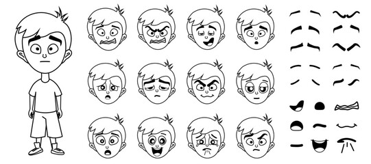 Depressed guy dissatisfied. Character in cartoon style. Guy. Animation. Flat style. Vector stock illustration. White background. Isolated