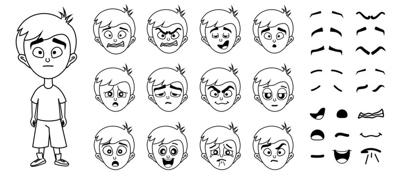 Depressed guy dissatisfied. Character in cartoon style. Guy. Animation. Flat style. Vector stock illustration. White background. Isolated