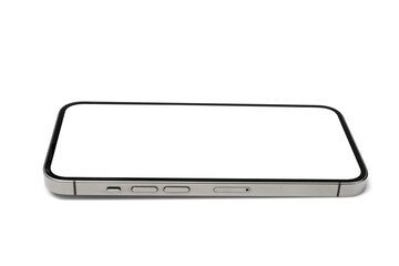 flat rays ,smartphone mockup blank screen, mobile phone isolated with clipping path on transparent background