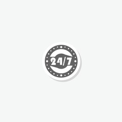 24 hour assistance icon sticker logo