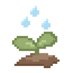 Fototapeta premium Save world Save energy pixel art, environment ,Earth,global warming,pollution,tree,water,cute,icon ,vector, illustration,hand drawn 