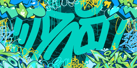 Abstract Urban Style Hiphop Graffiti Street Art Vector Illustration Background Template © Anton Kustsinski
