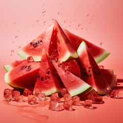 fresh watermelon and ice