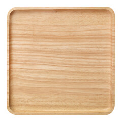 Wooden plate isolated on white background with clipping path.