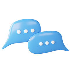 Chat bubble clipart flat design icon isolated on transparent background, 3D render social media concept