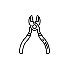 Diagonal Pliers icon in vector. Logotype