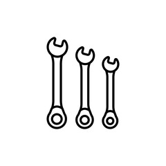 Ratcheting Wrenches icon in vector. Logotype