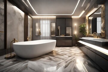 Fototapeta na wymiar modern bathroom with tiles