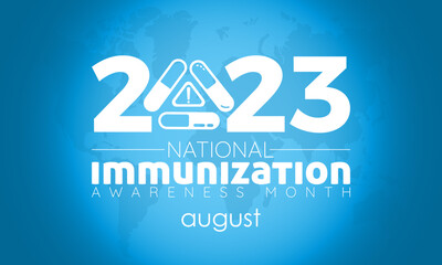 2023 Concept National Immunization Awareness Month vector design illustration. FLU prevention concept for virus, treatment or medical emergency