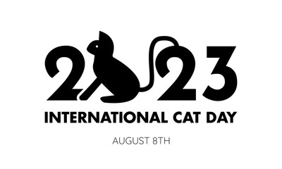 2023 Concept International Cat Day vector design illustration. Animal concept for cat love