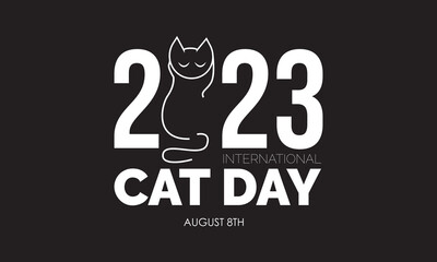2023 Concept International Cat Day vector design illustration. Animal concept for cat love