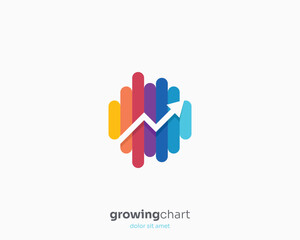 Colorful chart with growing success business logo © xoova
