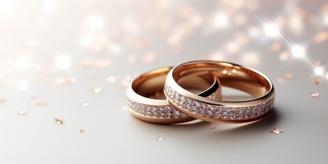 Obraz na płótnie Canvas luxury wedding rings, wedding background concept, Generative AI