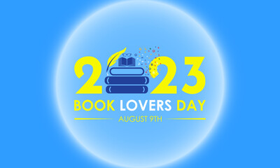 2023 Concept book lovers day vector design illustration. Book Learning concept for book lover, literacy or library study
