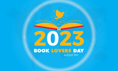 2023 Concept book lovers day vector design illustration. Book Learning concept for book lover, literacy or library study