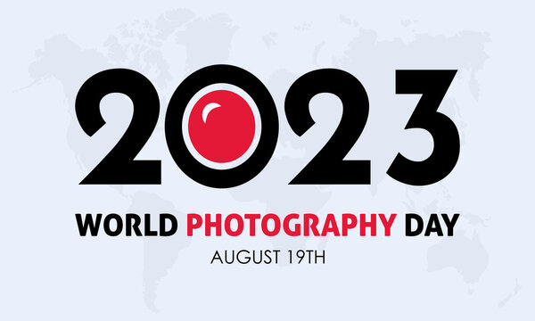 2023 Concept World Photography Day vector design illustration. world photography concept for camera, lens, film, media or traveler