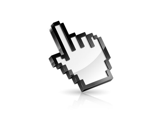 Vector illustration of hand cursor on white background