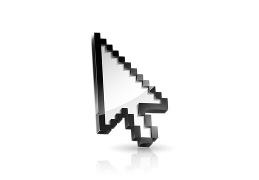 Vector illustration of arrow cursor on white background