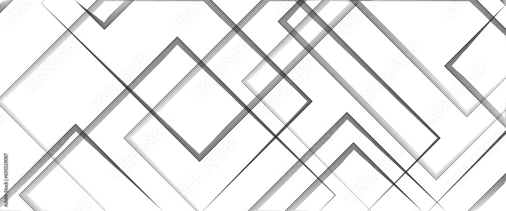 Poster Geometrical black and white Lines abstract background, black and white abstract background geometry shine and layer element vector for presentation design.