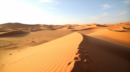 desert sunset with smooth white sand background landscape,.feeling relaxing and clam representing concept of beautiful nature theme
