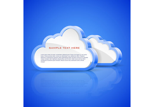 Vector illustration of abstract clouds on blue background.