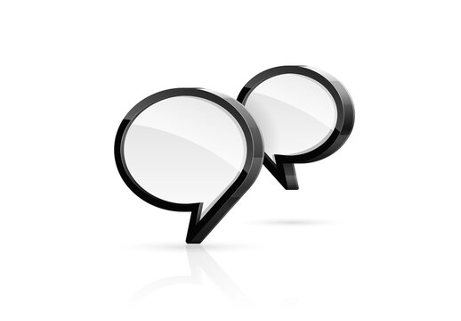 Vector illustration of high detailed 3d speech bubbles isolated on white background.