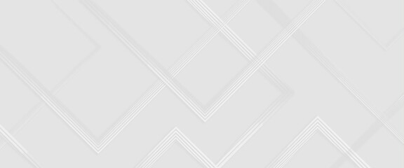 Fototapeta premium Grey white abstract background paper shine and layer element vector for presentation design, abstract white gradient, modern white abstract rectangle box lines background.