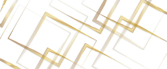 Abstract golden luxury backgrounds with light effected geometric graphic elements with beautiful and modern gradient color shiny technology concept geometric background.