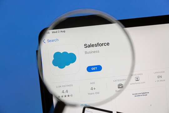Ostersund, Sweden - Aug 2, 2023: Salesforce app on an ipad. Salesforce, Inc. is an American cloud-based software company.