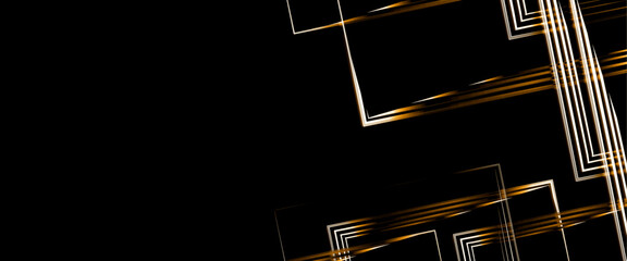 Abstract background black gold modern design, luxury shape black and gold abstract presentation design background, Vector with stripe lines used for wrapping products, cover design and web design.
