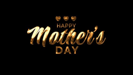 text animation ink drop effect mother's day gold style - Powered by Adobe