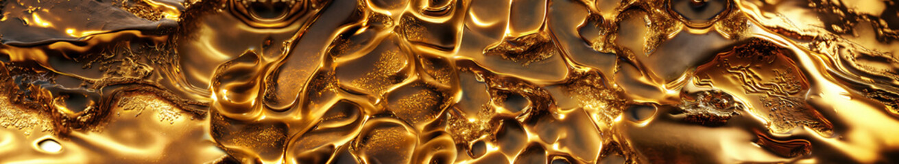 Molten golden epoxy sparkling texture river