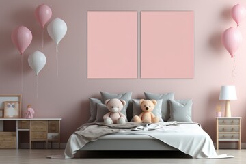 Frame wall mockup in modern interior design. AI generated, human enhanced