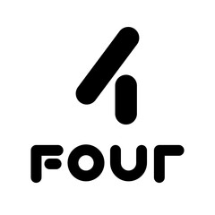 Black Symbol for Number 4 on a White Background - Icon 5