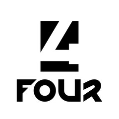 Black Symbol for Number 4 on a White Background - Icon 9